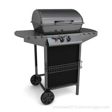Powder Coated Gas BBQ Grill with 2 Burners